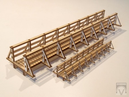 Holzsteg passend zur Tillyschanze aus lasergeschnittenem Echtholz, H0 - überarbeitete Ausführung