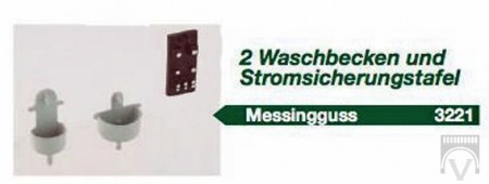 Weinert Bahnhofswaschbecken und Schalttafel 3221, aus Messingguß
