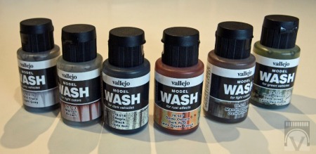 Vallejo Model Wash Set, 6 Washings auf Acrylbasis