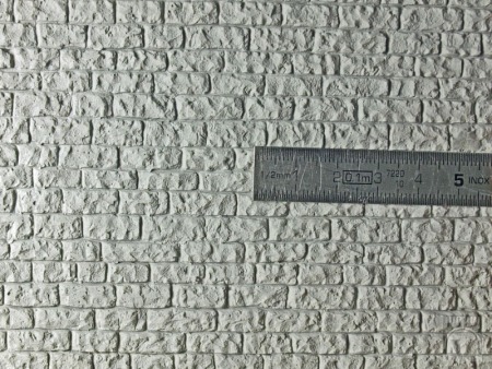 Bauplatte Hausteinmauerwerk, weißes Material, Maßstab 1:45